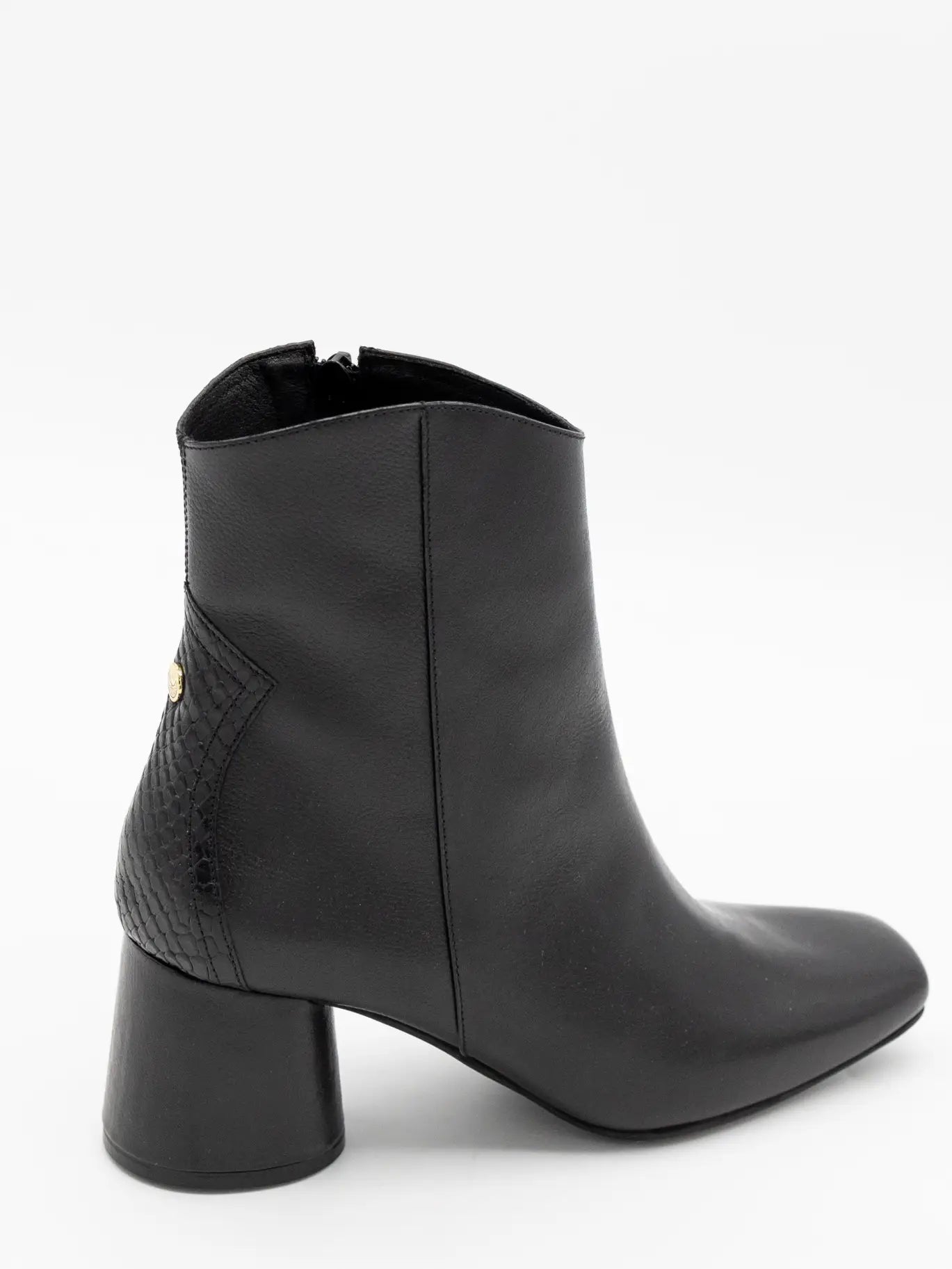 Black Leather Ankle Boot