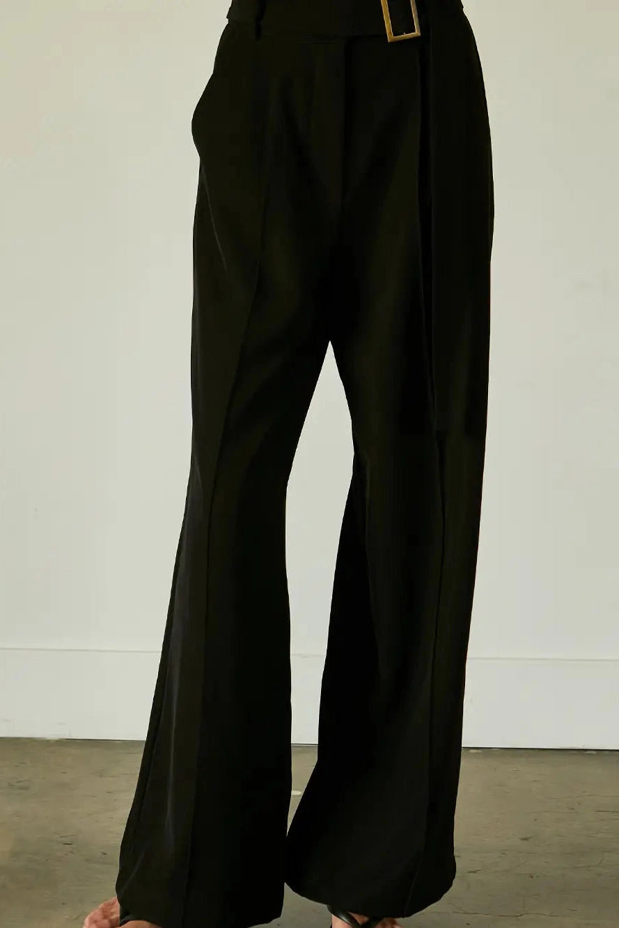 Belted Wide Leg Trousers