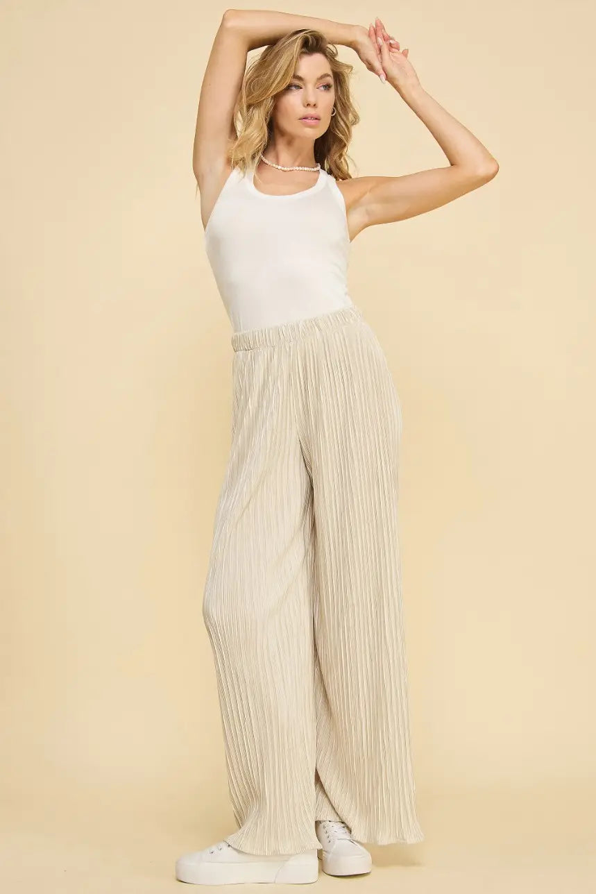 Wide Leg Pleated Pants