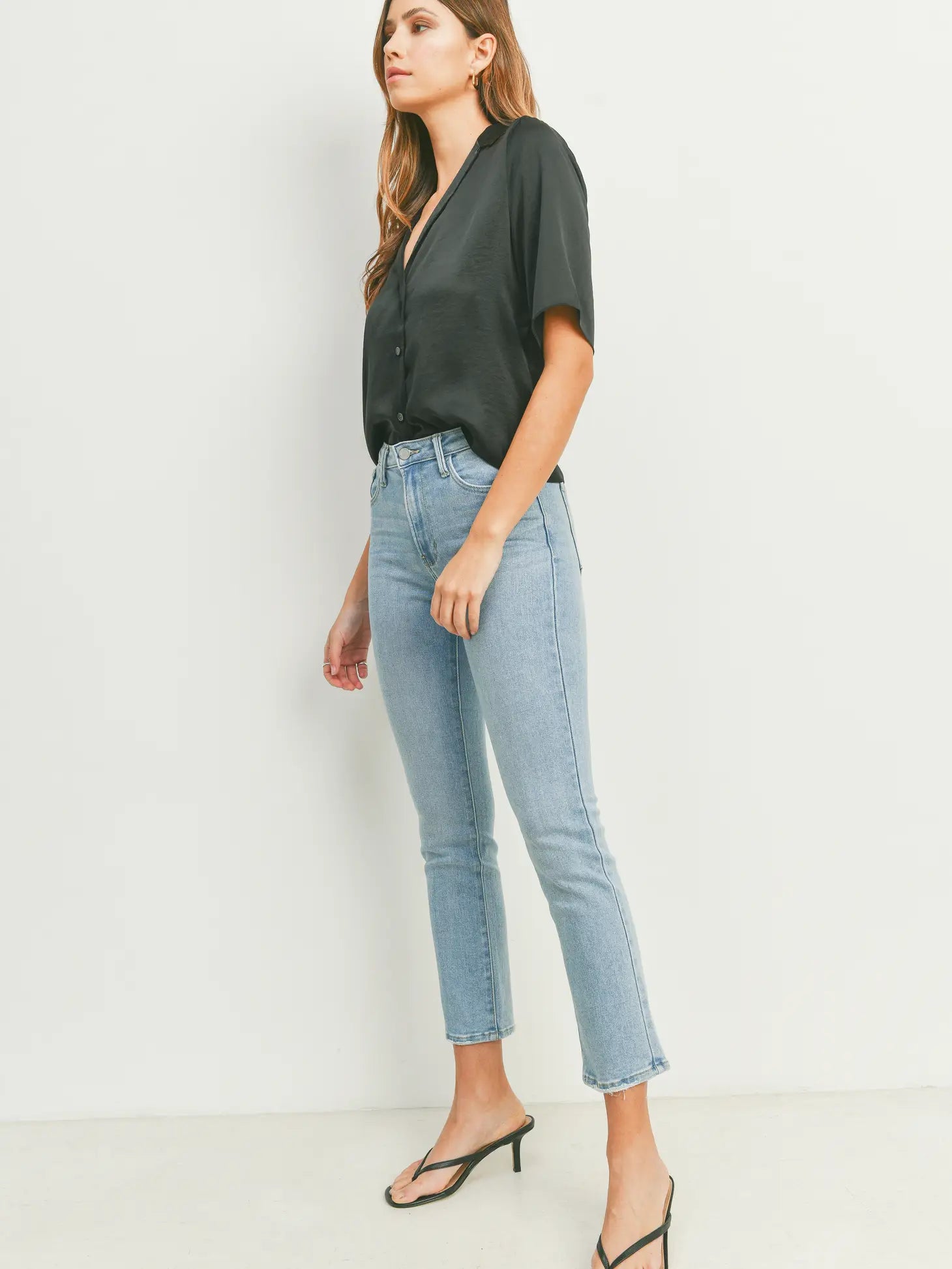 Slim Straight Cropped Denim